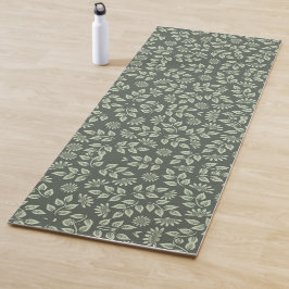 Grönt Löv Toile Yoga Mat