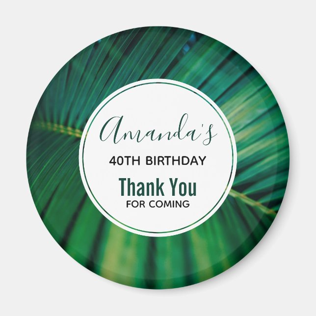 Grönt Löv Tropical Forest Nature Foto Birthday Magnet (Framsidan)