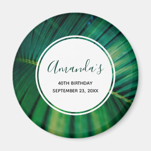 Grönt Löv Tropical Forest Nature Foto Birthday Magnet