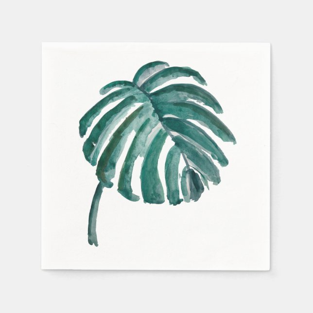 Grönt Löv Tropical Print Napkins Pappersservett (Framsidan)