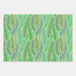 Grönt löv tryckpresenter som omsluter pappra platt