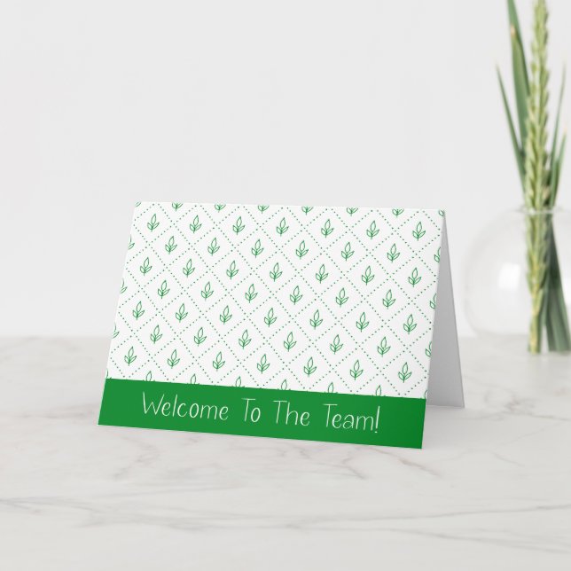 Grönt Löv Välkommen till teamet Ny anställd Kort (Framsida)