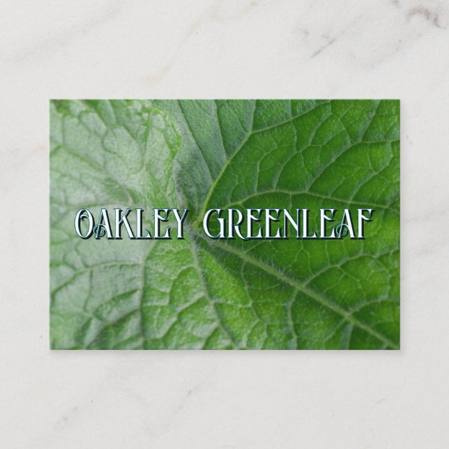 Grönt Löv Vein - Detaljerat anpassat namn och bild Placeringskort (Framsida)