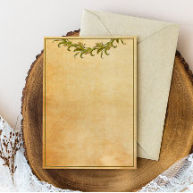 Grönt Löv Vintage Stil Stationery Papper