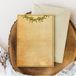 Grönt Löv Vintage Stil Stationery Papper