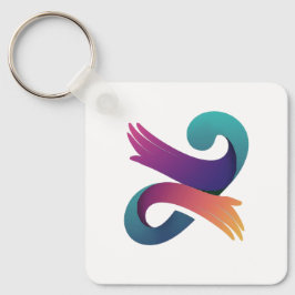 Grönt Löv White Linjer och Graphics Design Nyckelring