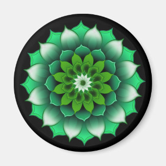 Grönt Lövs Mandala Magnet