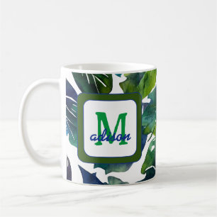 Grönt Lövs Philodendron Foliage Botanical Kaffemugg