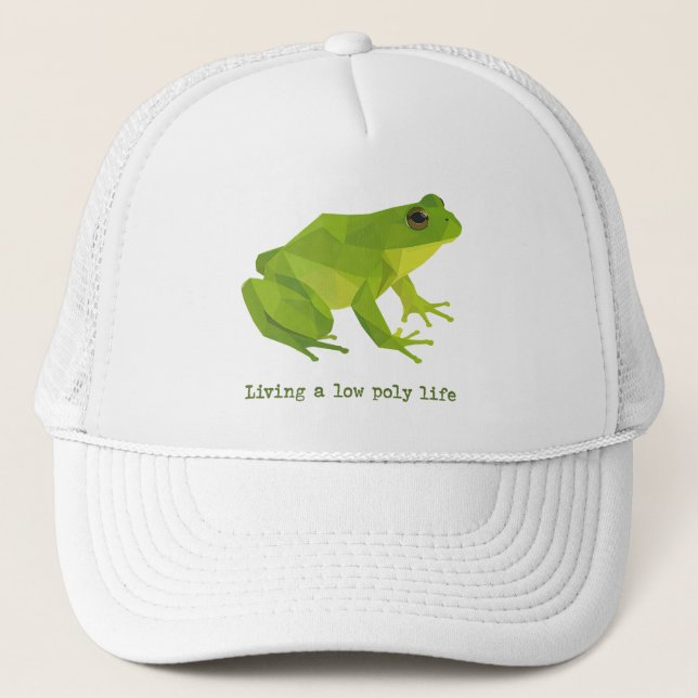Grönt Low Poly Life Frog Keps (Framsida)