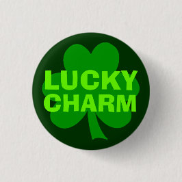 Grönt Lucky Charm Shamrock Button Knapp