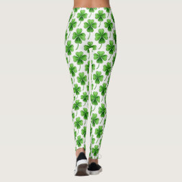 Grönt Lucky Klöver Mönster St patrick's day Leggings
