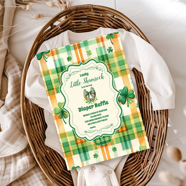 Grönt Lucky Little Shamrock Diapper Raffle Tilläggskort (Skapare uppladdad)