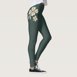 Grönt Lucky Shamrock Klöver St. Patrick's Day Leggings
