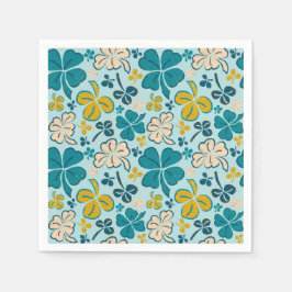 Grönt Lucky Shamrocks Klöver St. Patrick's Day Pappersservett