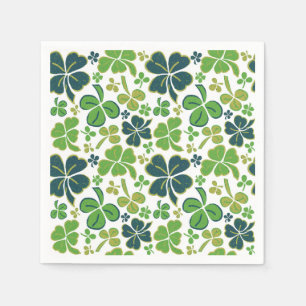 Grönt Lucky Shamrocks Klöver St. Patrick's Day Pappersservett