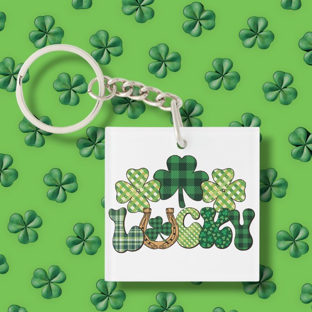 Grönt Lucky St patricks day (Green Lucky St Patricks Day Keychain)