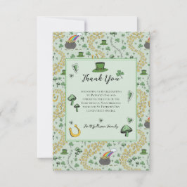 Grönt Lucky St patricks day Irish Tackyou Card Tack Kort