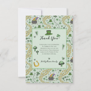 Grönt Lucky St patricks day Irish Tackyou Card Tack Kort