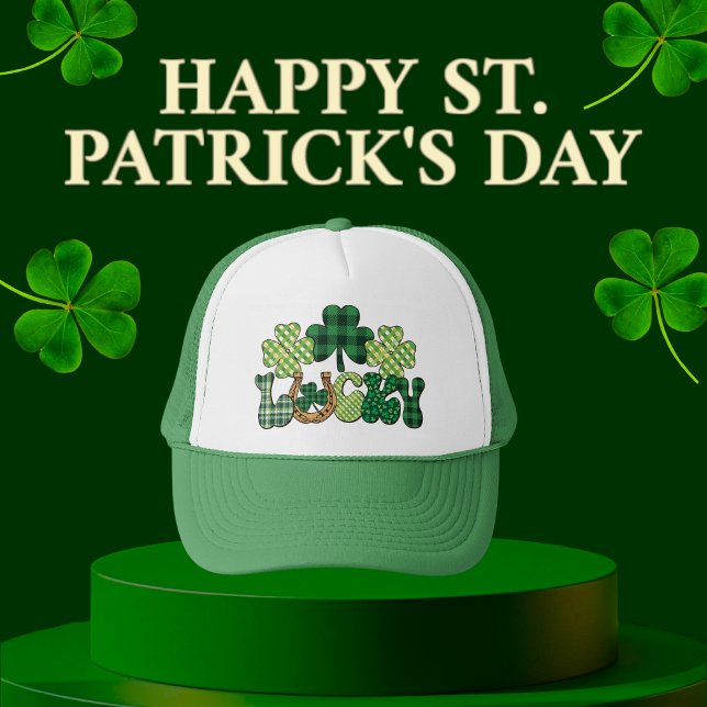 Grönt Lucky St patricks day Keps (Green Lucky St Patricks Day Trucker Hat)