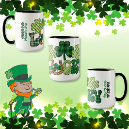 Grönt Lucky St patricks day Mugg