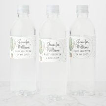 Grönt luftballong babydusch flaska etiketter