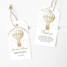 Grönt Luftballong Teddy Baby Shower tack