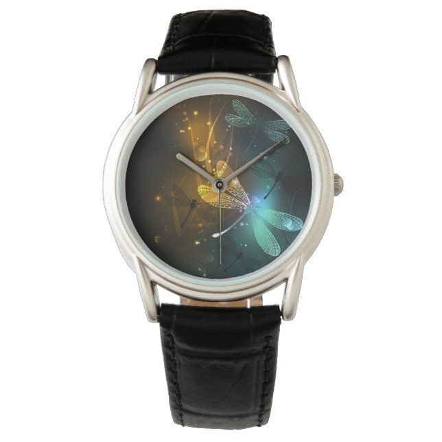 Grönt Luminös drakflygning Armbandsur (Framsida)