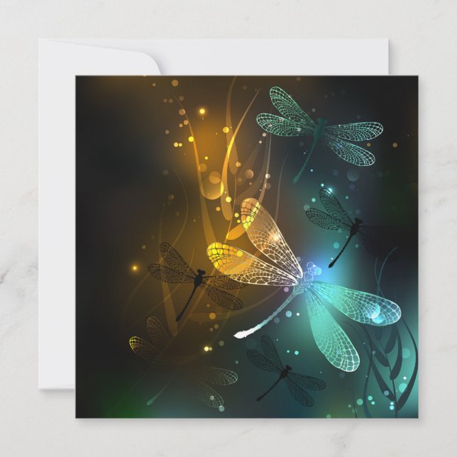 Grönt Luminös drakflygning Kort (Framsida)