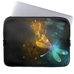 Grönt Luminös drakflygning Laptop Fodral