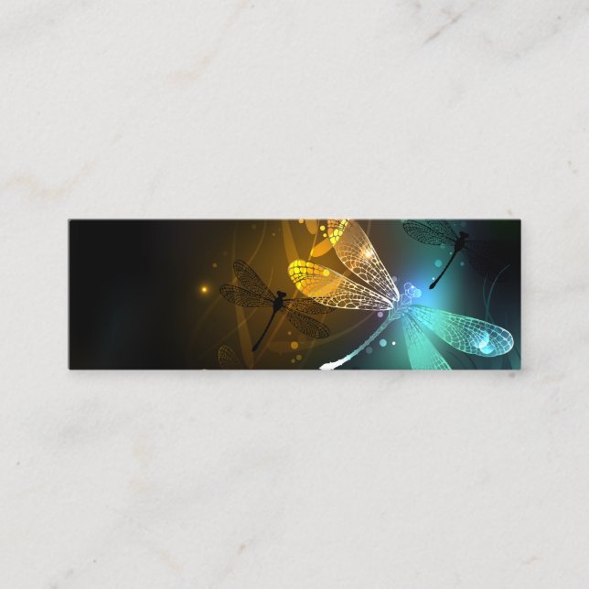Grönt Luminös drakflygning Mini Visitkort (Framsida)
