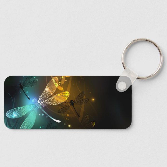 Grönt Luminös drakflygning Nyckelring (Framsida)