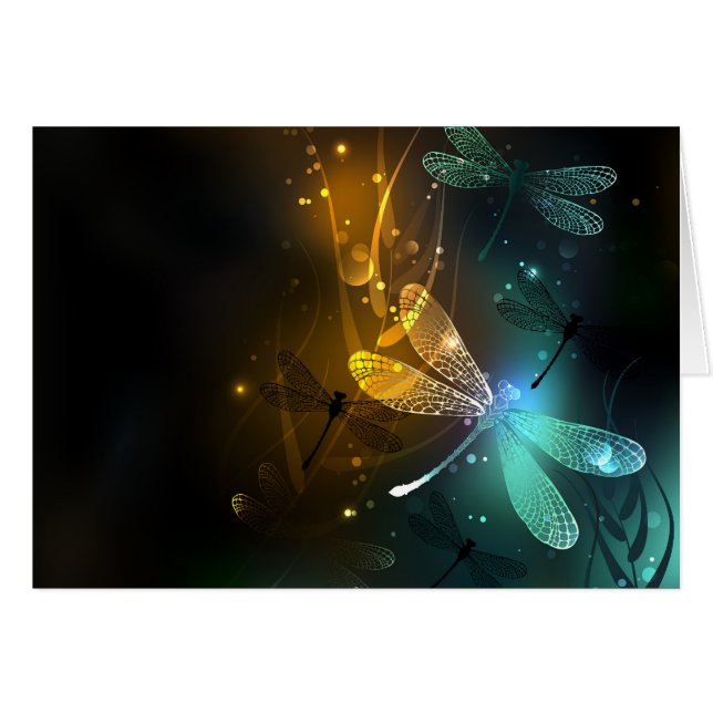 Grönt Luminös drakflygning OBS Kort (Framsidan Horizontal)