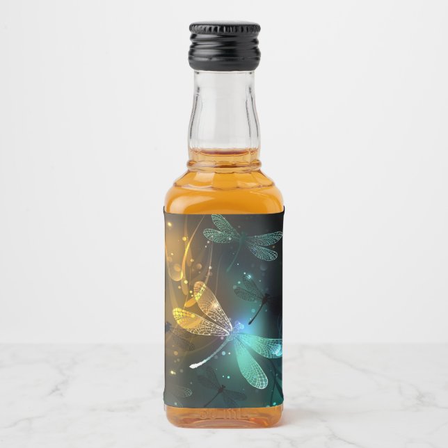 Grönt Luminös drakflygning Spritflaskor Etikett (Framsida)