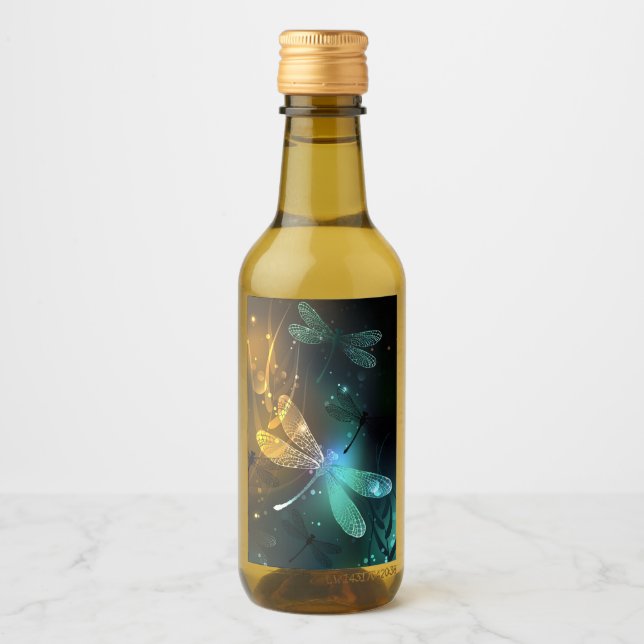 Grönt Luminös drakflygning Vinetikett (Framsida)
