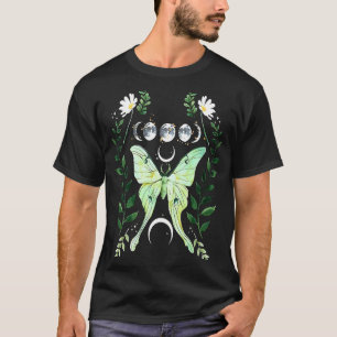 Grönt Luna Moth Witchy Mörk Academia Måne Gothic C T Shirt
