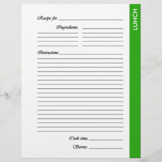 Grönt LUNCH 2-sidiga mottagarsidor