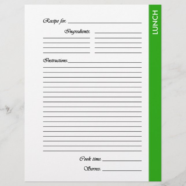 Grönt LUNCH 2-sidiga mottagarsidor (Framsida)