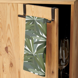 Grönt Lupine Löv Kökshandduk