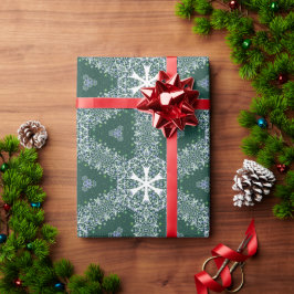 Grönt Luxury (Juldagen Mönster Snöflingor) Presentpapper
