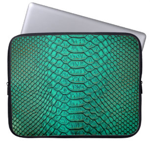 Grönt Luxury Snake Skin Closeup Laptop Fodral