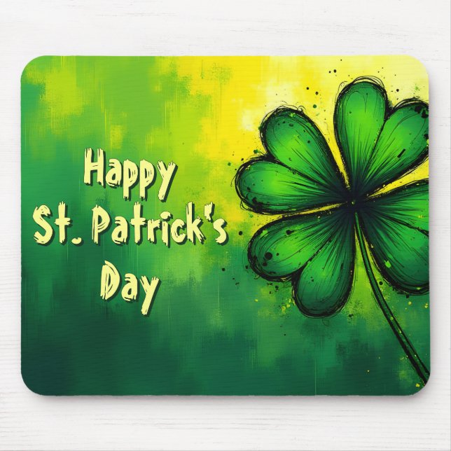 Grönt, Lycka & Glädje - Glad St. Patrick's Day! Musmatta (Framsidan)