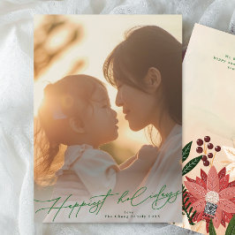 Grönt - lycka till Elegant Splendor Photo Jul Julkort