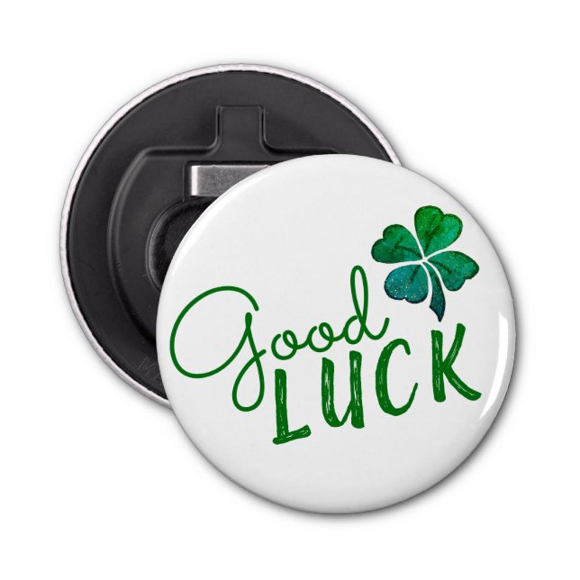 Grönt Lycka till Fyrklöver Shamrock Flasköppnare (Framsidan)