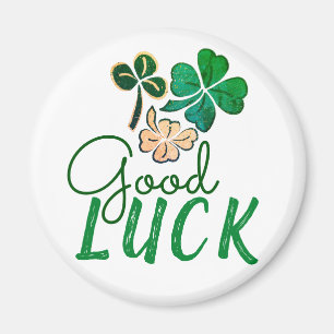 Grönt Lycka till Fyrklöver Shamrock Magnet
