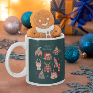 Grönt Lycklig Howlidays Helgdag Hundar Kaffemugg