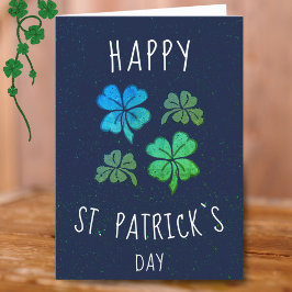 Grönt lyckligt Shamrock-klöver St. Patrick's dag Helgkort