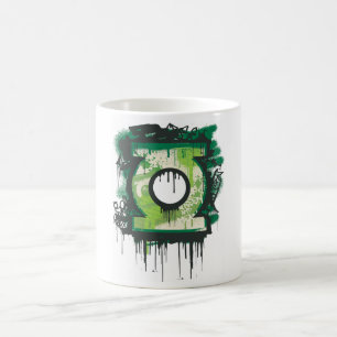 Grönt lyktagrafittisymbol kaffemugg