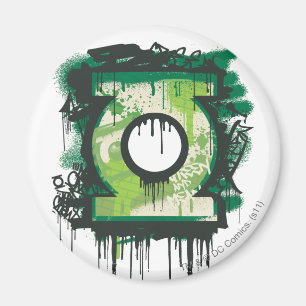 Grönt lyktagrafittisymbol magnet