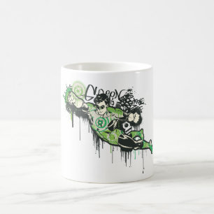 Grönt lyktagrafittitecken kaffemugg