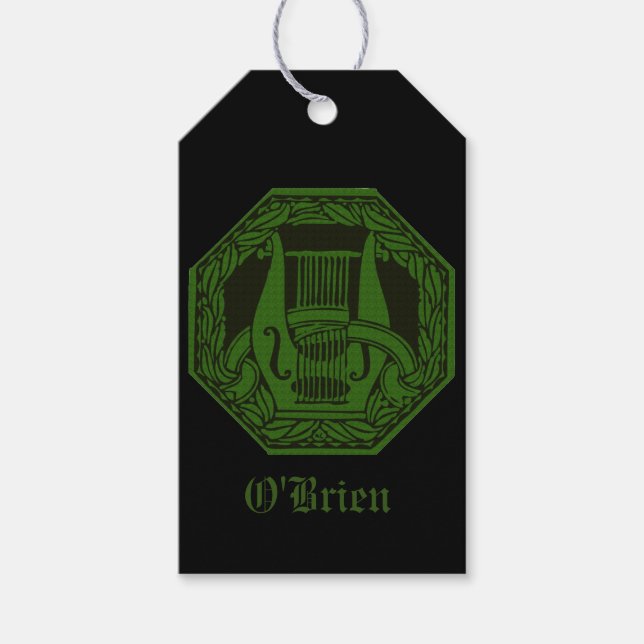 Grönt Lyre Badge Personlig Gift-Märkre Presentetikett (Framsidan)